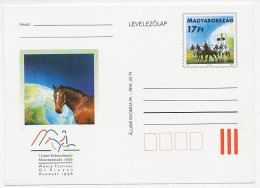Postal Stationery Hungary 1996 World Festival Of Riders - Horse - Horses