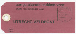 Postzaklabel Utrecht Veldpost 70 1990 - Sin Clasificación