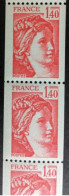 76** Sabine 1.20F N°2104 Roulette De 11 Timbres Avec 2 N° Rouge - Coil Stamps