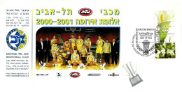 ISRAEL - 2001 TEL AVIV Squadra Basket Maccabi Vincitrice Coppa Campioni 2000-2001 Su Busta Speciale - 18264 - Basketball