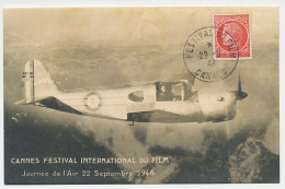 Postcard / Postmark France 1946 Cannes International Film Festival - Kino