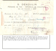 TP 434 B S/reçu Rédigé à Farciennes S. Demoulin Obl. Charleroi 16/3/1951 Pour Heusden Limburg - Lettres & Documents