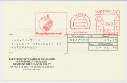 Meter Card Netherlands 1978 - Special Postage Rate Globe - Candle - Wise With Energie - Delft - Autres & Non Classés