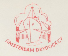 Meter Cover Netherlands 1952 Amsterdam Drydock Company - Ship - Schiffe