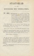 Staatsblad 1875 : Postvervoer Nederland - Napels - Indie - Historische Documenten