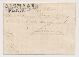 Alkmaar - Limmen 1821 - Overstempeld / Gecorrigeerd Met Franco  - ...-1852 Precursores
