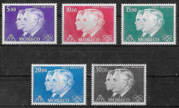 MONACO - PRINCE RAINIER III ET ALBERT - PA 100 A 104 - NEUF** MNH - Poste Aérienne