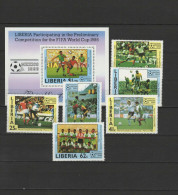 Liberia 1985 Football Soccer World Cup Set Of 6 + S/s MNH - 1986 – Mexique