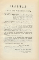 Staatsblad 1909 : Spoorlijn Coevorden - Neuenhaus  - Historical Documents