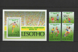 Lesotho 1986 Football Soccer World Cup Set Of 4 + S/s MNH - 1986 – México