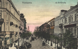 POLSKA - POLAND Postcard - WARSZAWA, Ulica Krolewska - 1910 - RUSSIA STAMPS & Postmark - Pologne