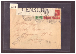 LETTRE CENSUREE POUR L'ITALIE - Cartas & Documentos