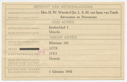 Verhuiskaart G. 13 Particulier Bedrukt Utrecht 1939 - Material Postal