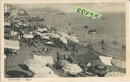 Liguria-genova-chiavari I Bagni Animatissima Panoramica Veduta Della Spiaggia Anni 30 (f.piccolo/ V.retro) - Autres & Non Classés