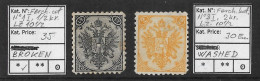 Bosnia-Herzegovina/Austria-Hungary, Coat Of Arms (2 STAMPS), Both I Plate, Both Perf. 10 1/2, Both In Bad Conditions - Bosnia And Herzegovina