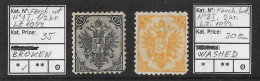 Bosnia-Herzegovina/Austria-Hungary, Coat Of Arms (2 STAMPS), Both I Plate, Both Perf. 10 1/2, Both In Bad Conditions - Bosnie-Herzegovine