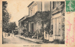 Manciet * RARE CPA ! * Le Café HENRY * Commerce Village Villageois Enfants - Other & Unclassified