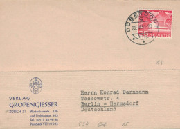 Verlag Gropengiesser Zürich - Dübendorf 1951 > Darnmann Berlin - Export-Stop Nach Deutschland - Ev. In DE Verlegen - Cartas & Documentos