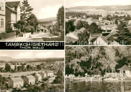 73549356 Tambach-Dietharz Leninstrasse Kirchturmblick Grosser Buchenberg Schwimm - Tambach-Dietharz