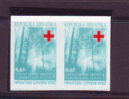 Croatia 1993 Charity Stamp Mi.No.69 RED CROSS TBC Imperforate Pair MNH - Croacia