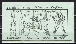 " Chés Cabotans D'Amiens " / 1983 / Bon De Souscription Pour L'érection D'une Statue De Lafleur - Amiens