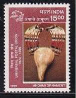 15r India MNH 1999, UPU, Universal Postal Union, Nechlace Of Conch Shell, Coneshell, Ornament, Culture Nagaland Tribe - Nuovi