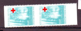 Croatia 1993 Charity Stamp Mi.No.69 RED CROSS TBC A Pair Without Horizontal Serrations MNH - Croatie