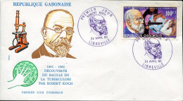 X0377 Gabon, Fdc 1982 Dr. Robert Koch Centenary Discovery Tubercolosis TBC - Other & Unclassified