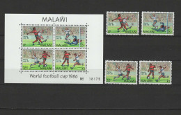 Malawi 1986 Football Soccer World Cup Set Of 4 + S/s MNH - 1986 – Mexico