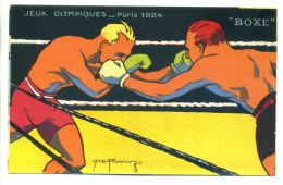 CPA Illustrateur Roowy  - BOXE  Jeux Olympiques Paris 1924 - Illustration Boxeurs - Boxeo