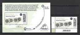 AMERICA'S FIRST, Bloc-feuillet + Timbre Neufs ** (lettre De 1843) De Santos A Rio De Janeiro - Unused Stamps