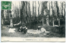 CPA Voyagé 1913 * PLEUDIHEN ( Sur Rance ) Au LAVOIR ( Lavandières ) J. Rouxel Editeur - Autres & Non Classés