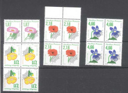 PREOBLITERE - Fleurs Sauvages   - 4 Blocs De 4 Timbres - Gomme Intacte Sans Trace De Charnière . -  Yvert 240 à 243 - 1989-2008