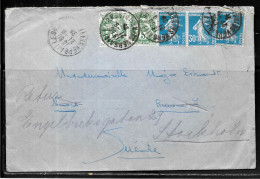 K47 - SEMEUSE Et BLANC SUR LETTRE DE VERSAILLES DU 21/09/25 POUR LA SUEDE - 1921-1960: Moderne