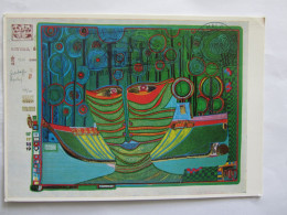 FRIEDENSREICH HUNDERTWASSER KOLUMBUS REGENTAG IN INDIEN - Peintures & Tableaux