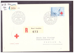 FDC - DECOUPE DU BLOC CROIX ROUGE 1963 - No W39 - COTE: 50.- - FDC