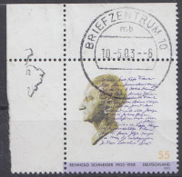 Deutschland Mi.Nr.2339  100. Geburtstag Von Reinhold Schneider (Eckstück) - Used Stamps