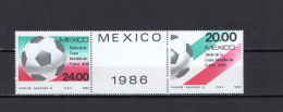 Mexico 1984 Football Soccer World Cup Strip Of 3 MNH - 1986 – Mexique