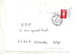 Lettre Cachet Sourdeval Flamme - Manual Postmarks