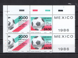 Mexico 1984 Football Soccer World Cup Block Of 6 MNH - 1986 – Messico