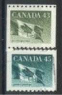 CANADA - 1989, CANADIAN FLAG STAMPS SET OF 2, USED. - Used Stamps