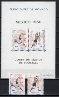 Monaco 1986 Football Soccer World Cup Set Of 2 + S/s MNH - 1986 – Messico