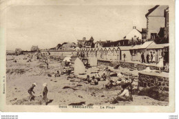 22 TREGASTEL N°9466 La Plage Cabines Enfants Jeux De Sable Carte Hamonic St Brieuc - Trégastel