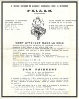 Faire Part De Deces Humoristique  Militaire Pere Cent -1968 2/A  - Retour De L'afrique Occidentale Pour La Metropole - Obituary Notices