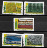 France 2021  Oblitéré Autoadhésif  N° 1942 - 1943 - 1944  - 1946 - 1947   -   Mosaïque De Paysages - Used Stamps