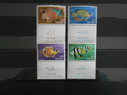 ISRAEL YT 225/228 POISSONS DE LA MER ROUGE AVEC TABS - Nuevos (con Tab)