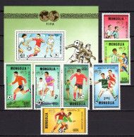 Mongolia 1986 Football Soccer World Cup Set Of 7 + S/s MNH - 1986 – Mexique
