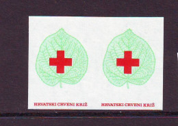 Croatia 1994 Charity Stamp Mi.No.38 RED CROSS TBC Imperforate Pair Through Black MNH - Croacia
