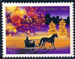 Canada Noel Christmas Horse Sleigh MNH ** Neuf SC (C19-22c) - Pferde