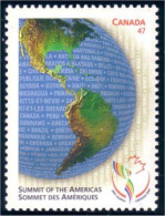Canada Carte America Map MNH ** Neuf SC (C19-02a) - Unused Stamps